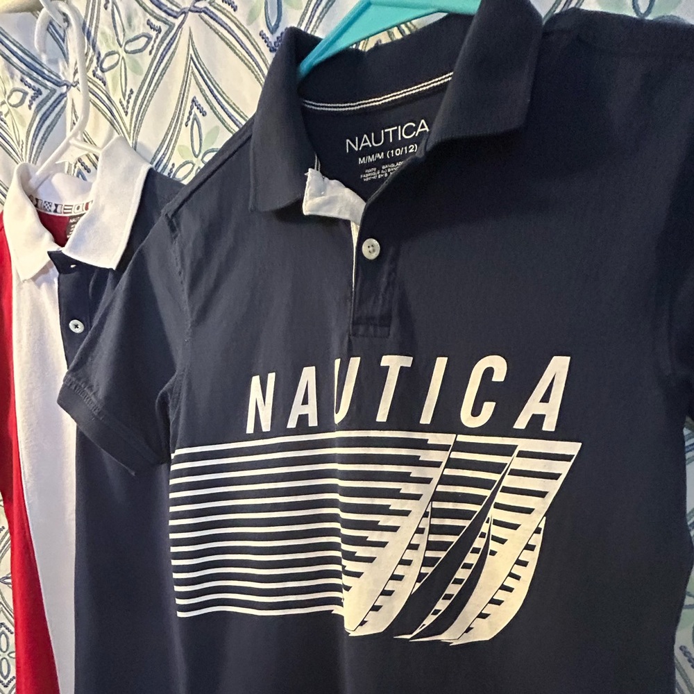 NWOT BUNDLE 2 Nautica Boys Navy/Red Polo Shirts  Classic Design PRICED FOR BOTH - Picture 4 of 14